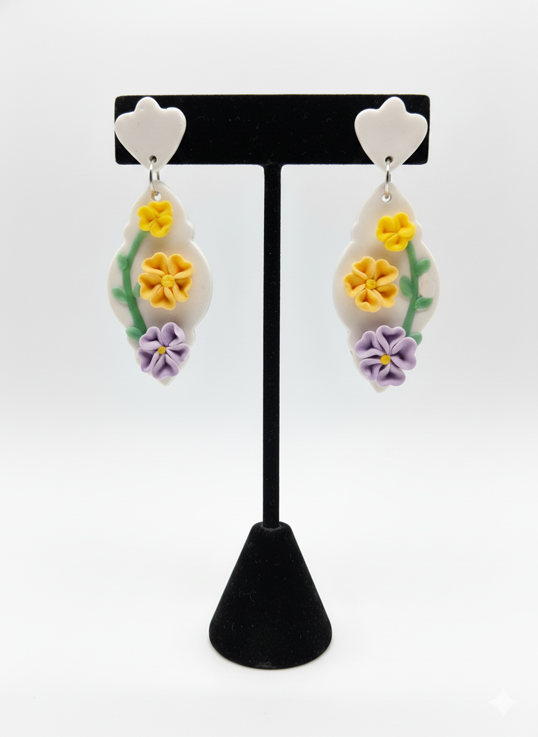 Cercei statement flori - bijuterii - cercei - cercei din rășină - Artynos.ro