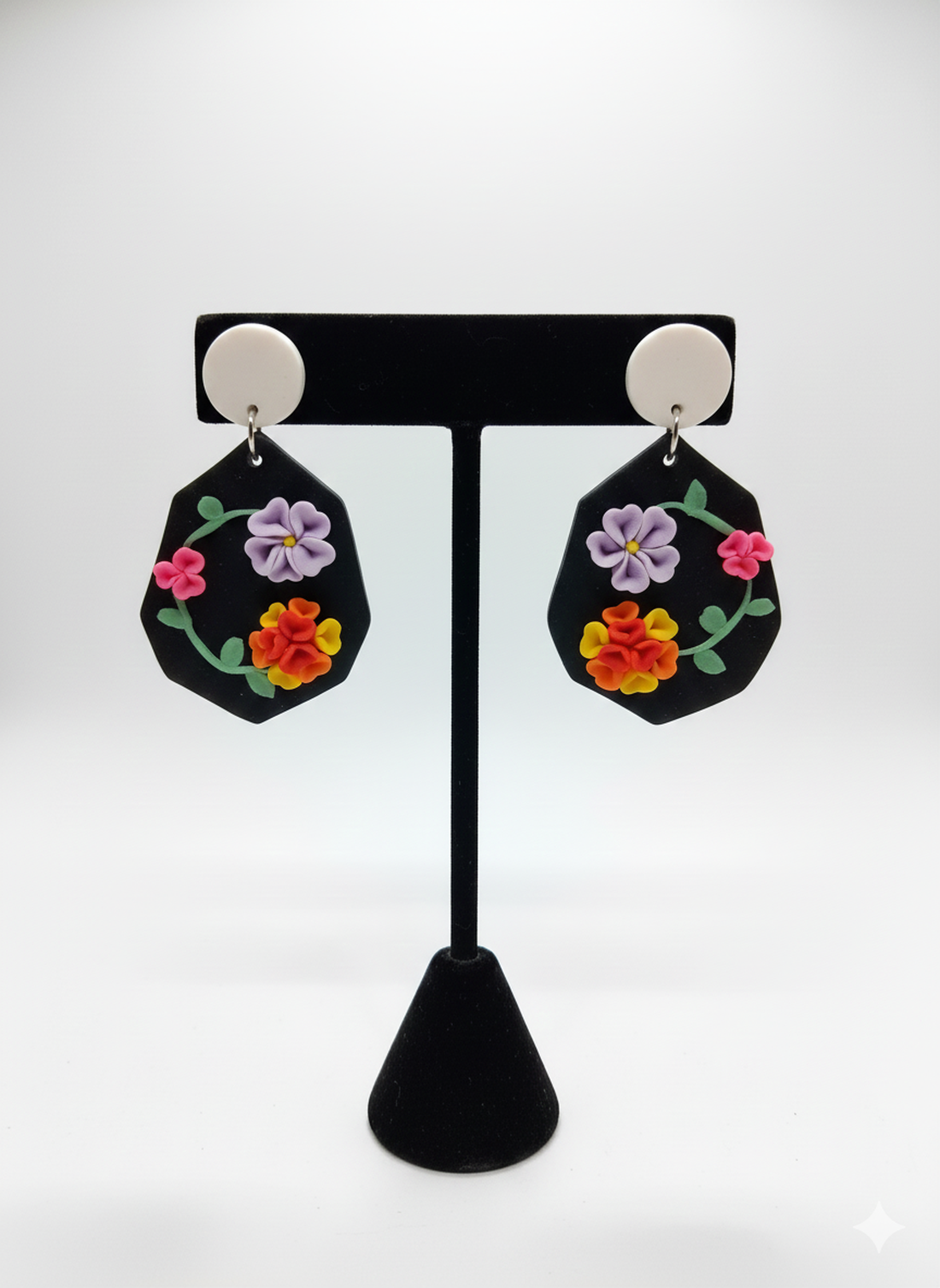 Cercei statement flori - bijuterii - cercei - cercei din rășină - Artynos.ro