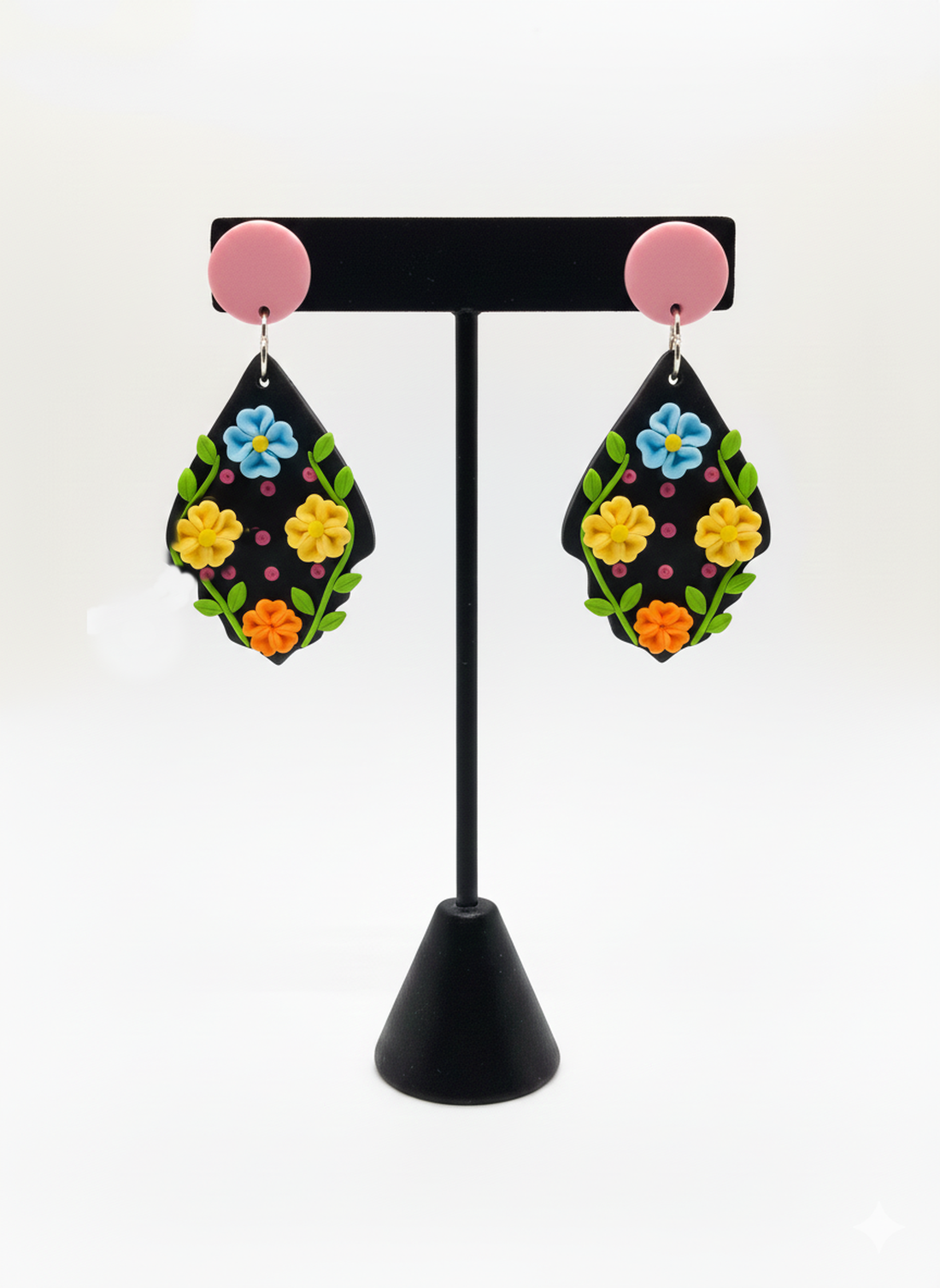 Cercei statement flori - bijuterii - cercei - cercei din rășină - Artynos.ro