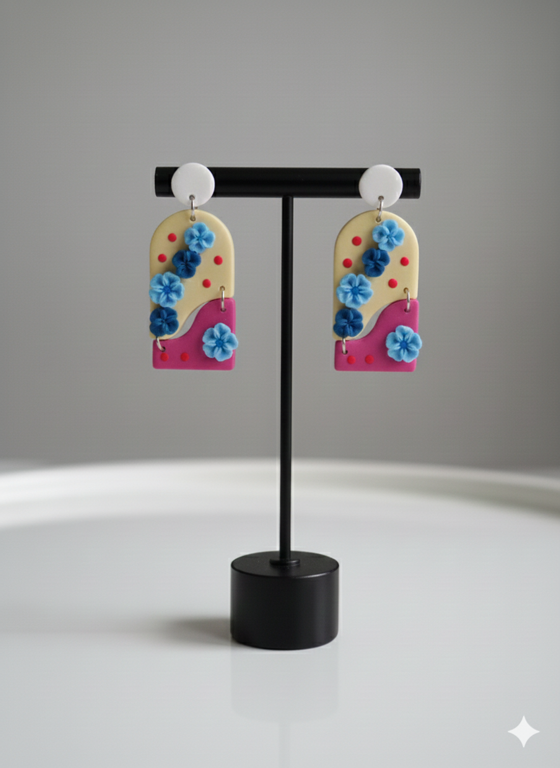 Cercei statement flori - bijuterii - cercei - cercei din rășină - Artynos.ro