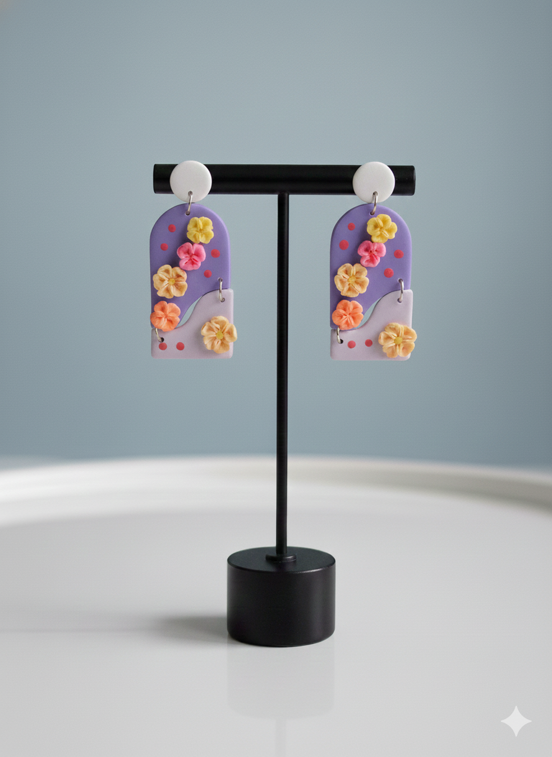 Cercei statement flori - bijuterii - cercei - cercei din rășină - Artynos.ro