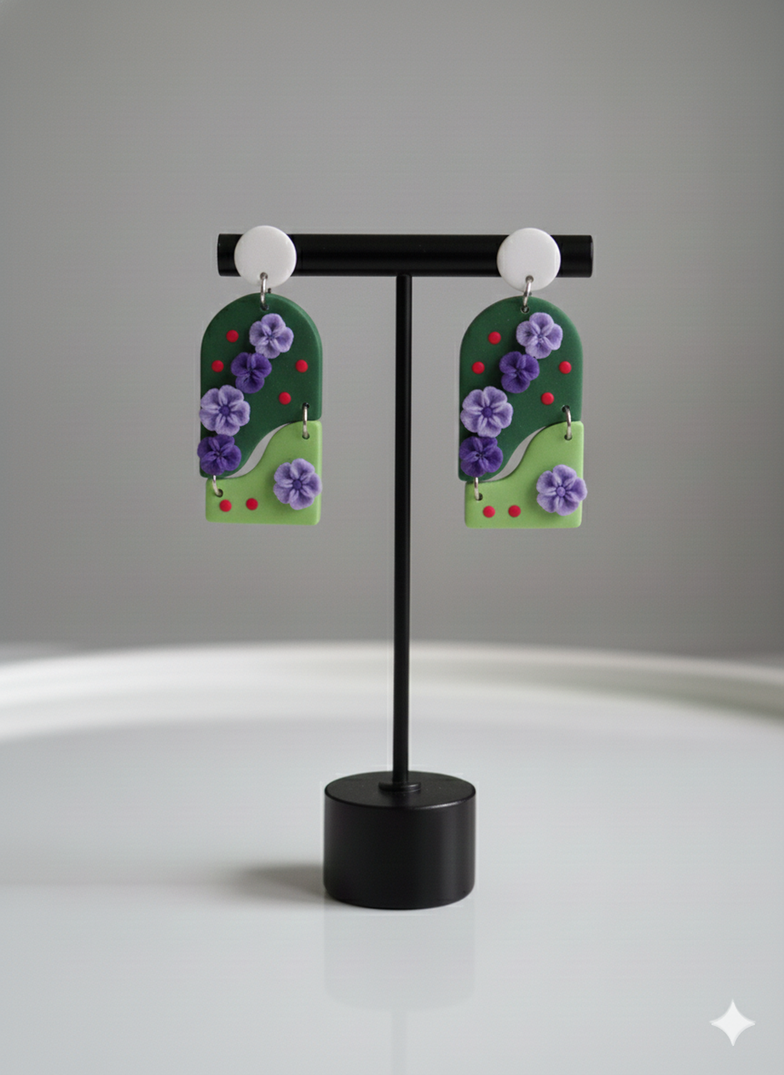 Cercei statement flori - bijuterii - cercei - cercei din rășină - Artynos.ro