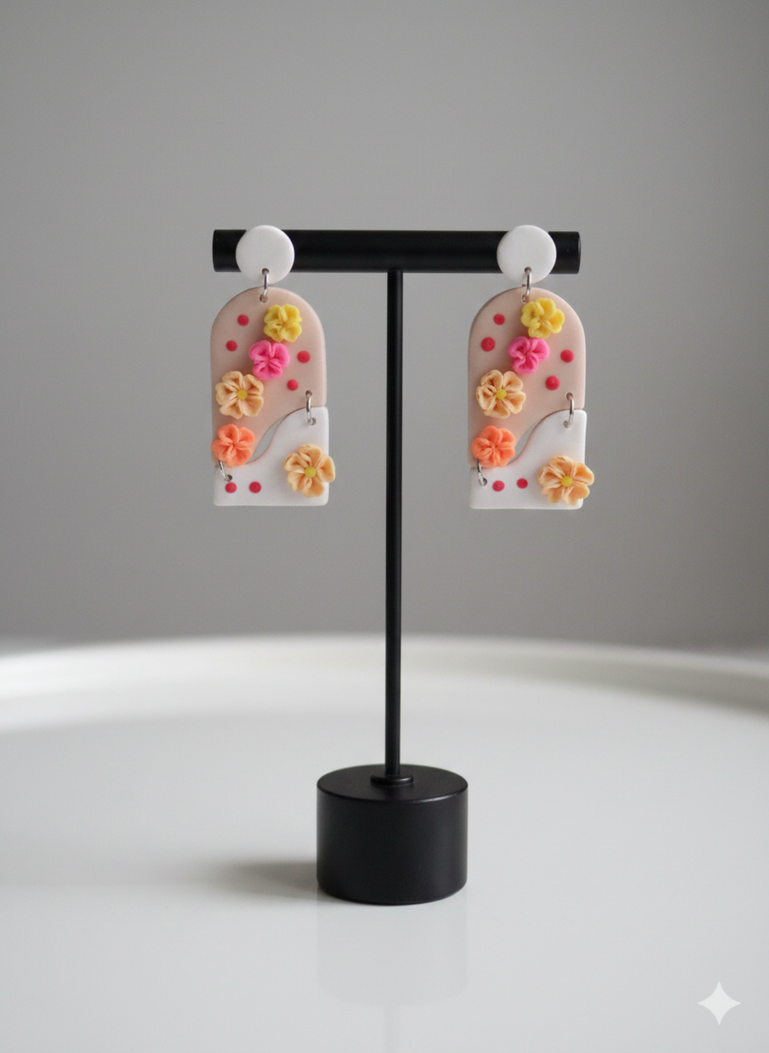 Cercei statement flori - bijuterii - cercei - cercei din rășină - Artynos.ro