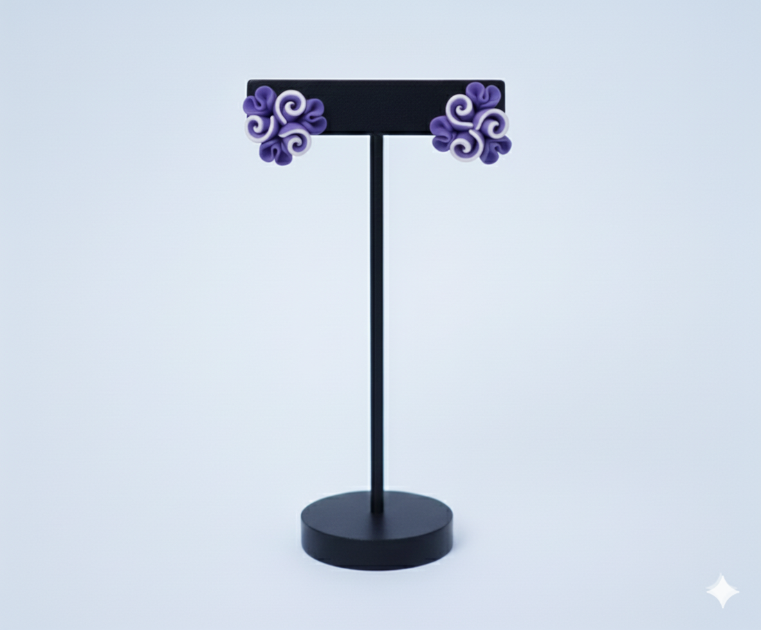 Cercei trandafirasi cu dantela - bijuterii - cercei - cercei din rășină - Artynos.ro