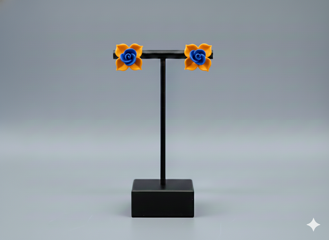 Cercei trandafirasi cu dantela - bijuterii - cercei - cercei din rășină - Artynos.ro