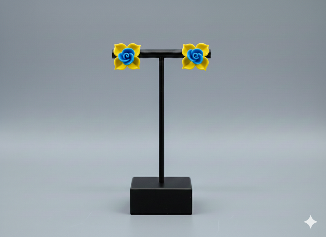 Cercei trandafirasi cu dantela - bijuterii - cercei - cercei din rășină - Artynos.ro