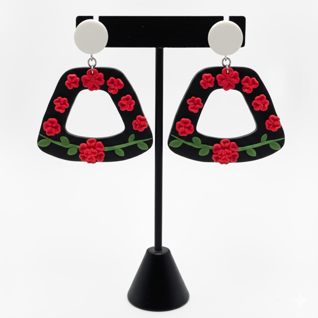 Cercei statement flori - bijuterii - cercei - cercei din rășină - Artynos.ro