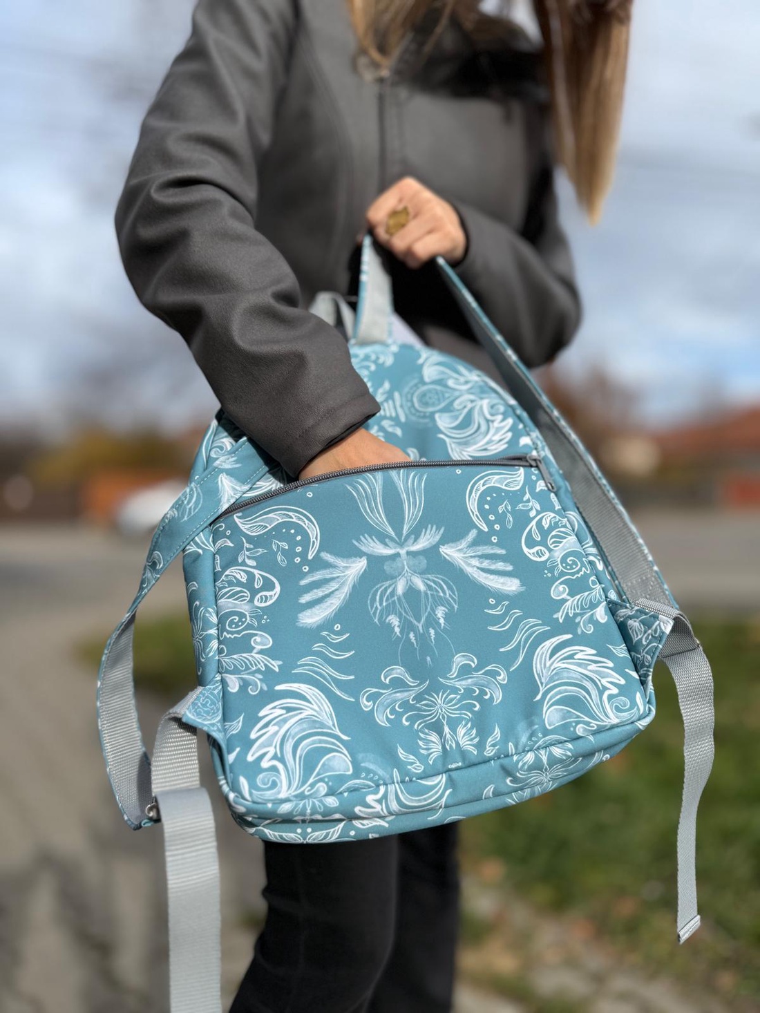 Rucsac damă Turcoaz - genți și portofele - rucsacuri - rucsac rolltop - Artynos.ro