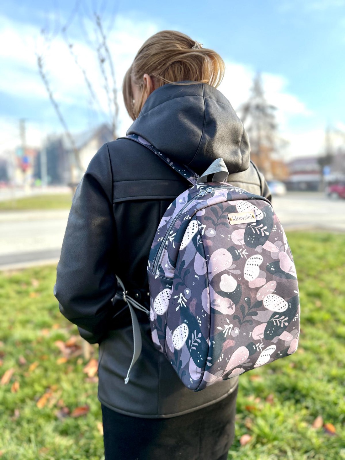 Rucsac damă brown leaves - genți și portofele - rucsacuri - rucsac rolltop - Artynos.ro