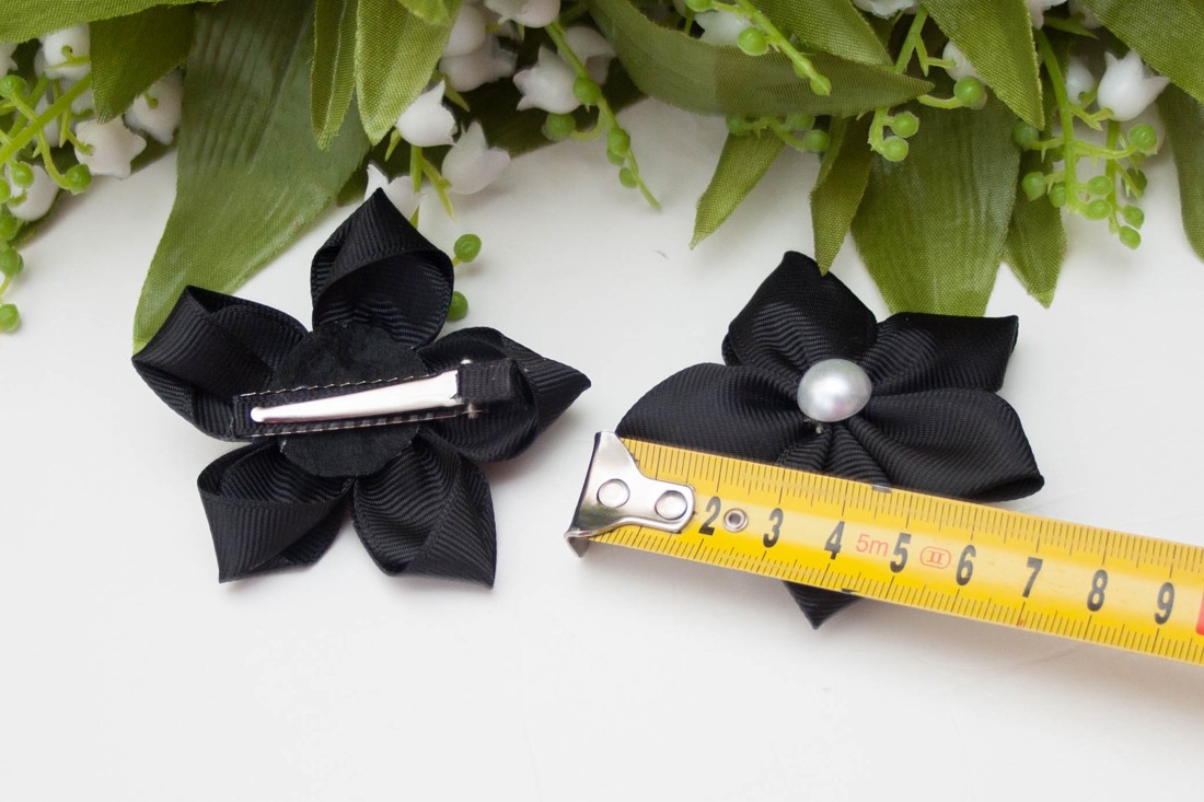 Clemă de păr în formă de floare - Negru - îmbrăcăminte și modă - accesorii păr - clemă de păr și ac de păr - Artynos.ro