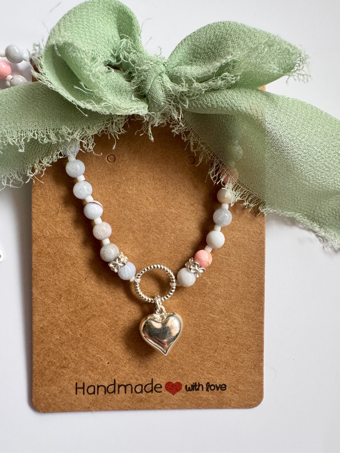 Colier din agata albastra si roz, pandantiv din argint 925 - bijuterii - coliere - coliere din pietre semiprețioase - Artynos.ro