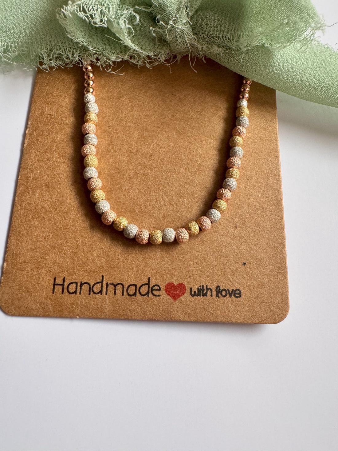 Bratara cu bile tricolore din argint 925, argint placat cu aur galben si aur roz Stardust dream, handmade - bijuterii - brățări - brățări din argint - Artynos.ro