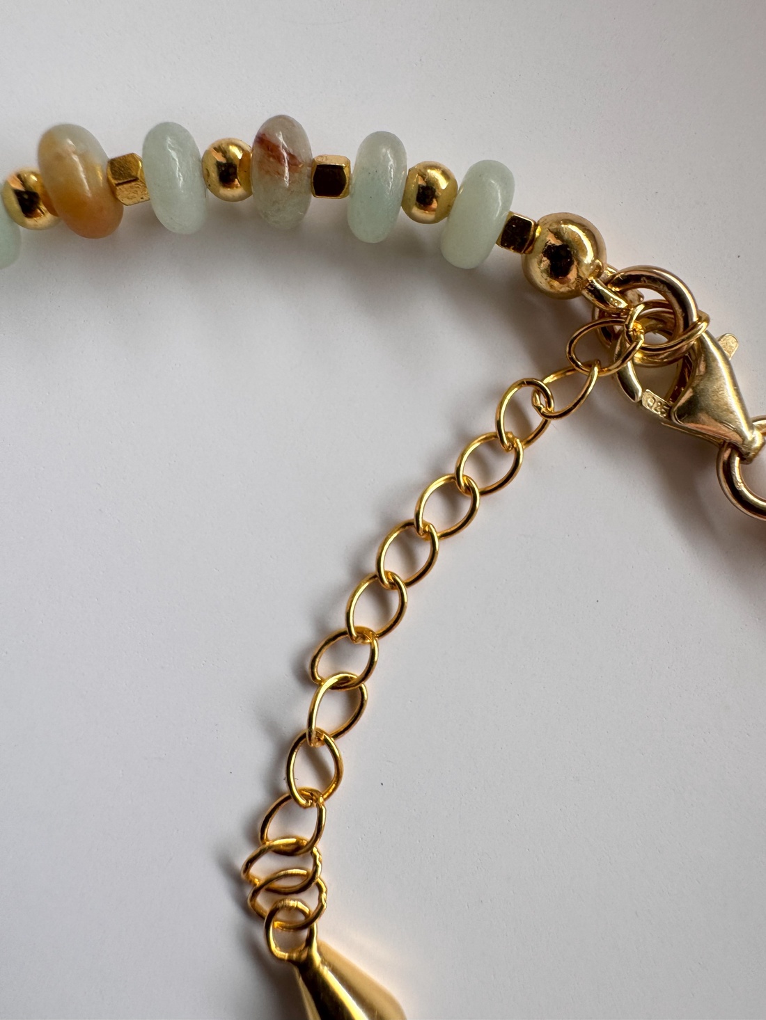 Brățară din argint 925 placat cu aur, aventurin verde, design elegant, lungime reglabilă 16x19cm - bijuterii - brățări - brățări din pietre semiprețioase - Artynos.ro