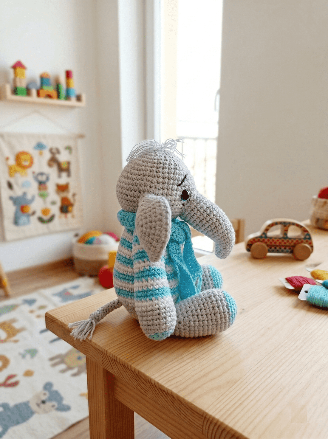 Strawberry elefantul croșetat - jucării și echipamente pentru copii - plușuri - elefant de pluș - Artynos.ro