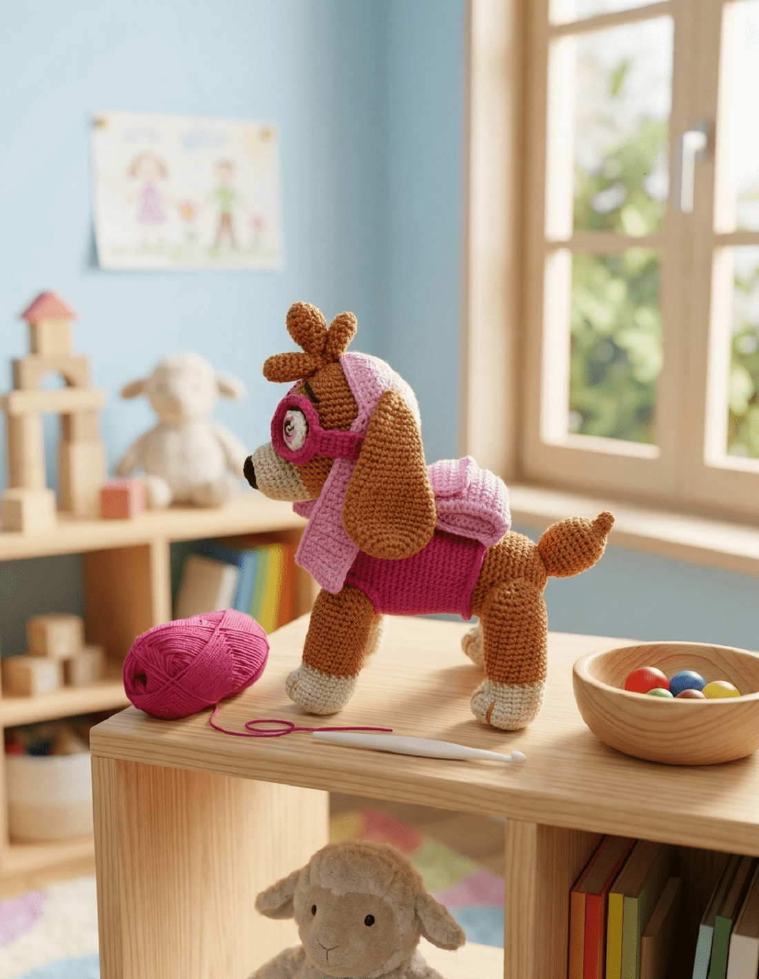 Paw Patrol-Skye croșetat figura - jucării și echipamente pentru copii - plușuri - personaje de basm din pluș - Artynos.ro