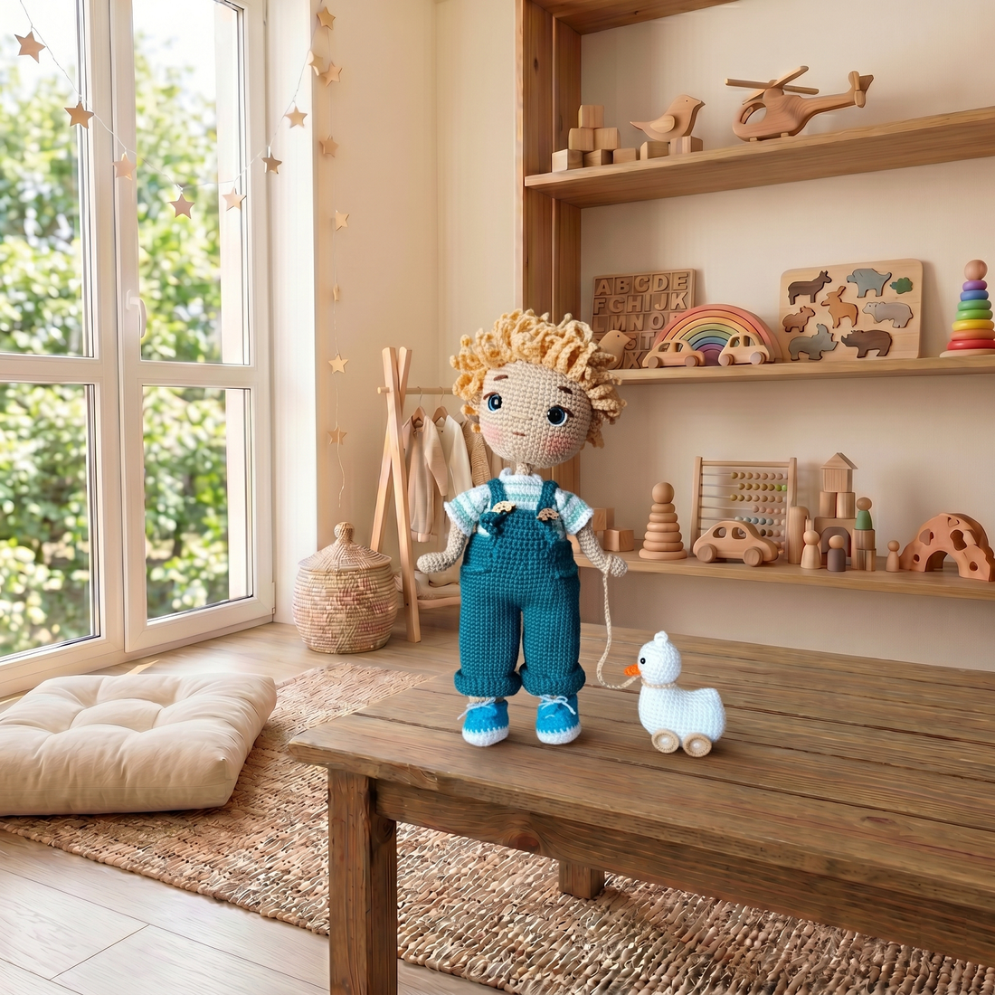 Păpușă/băiețel amigurumi unic, croșetat manual - jucării și echipamente pentru copii - jucării și accesorii pentru copii - păpușă de îmbrăcat - Artynos.ro