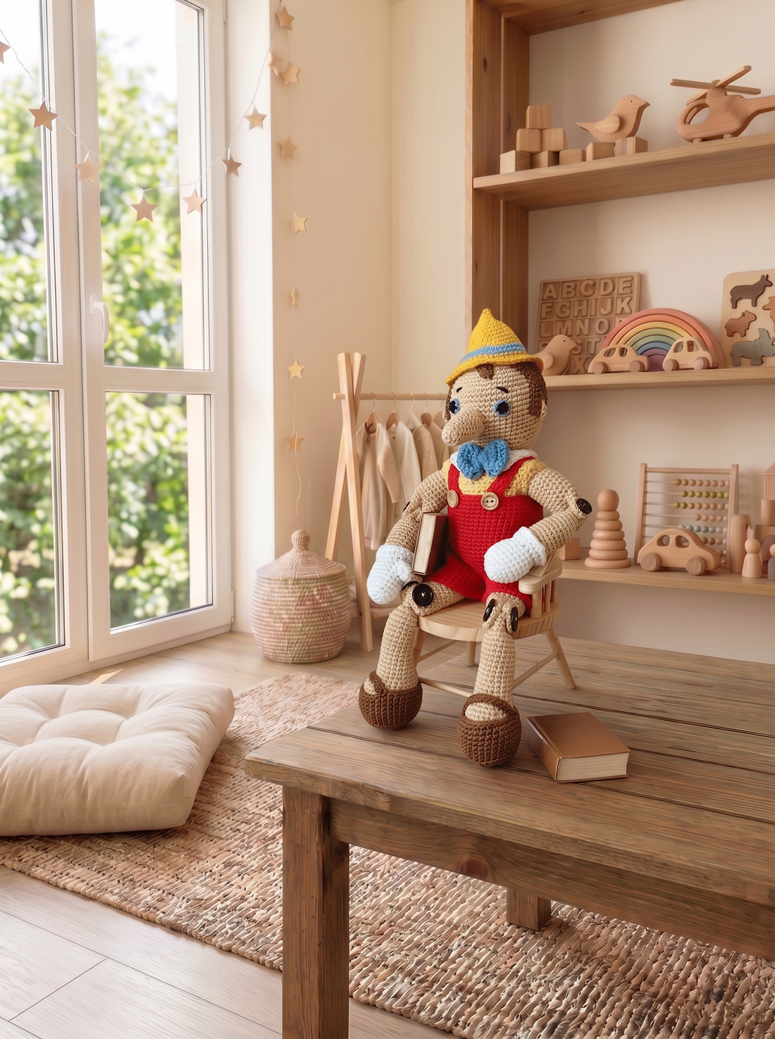 Pinocchio croșetat - jucării și echipamente pentru copii - plușuri - personaje de basm din pluș - Artynos.ro