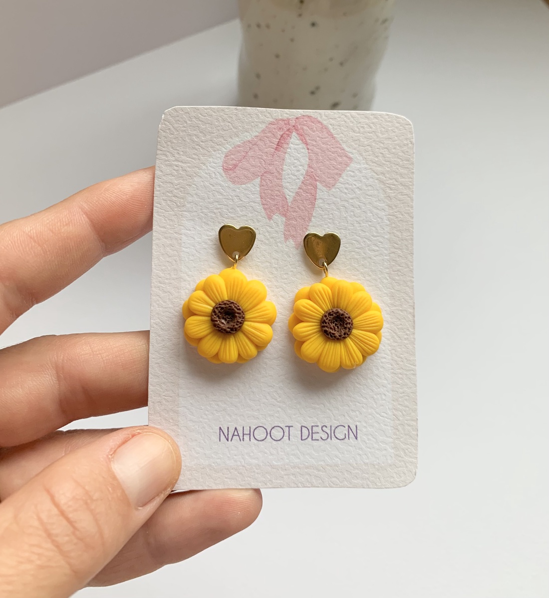 Cercei Sunflowers - bijuterii - cercei - cercei agățați - Artynos.ro