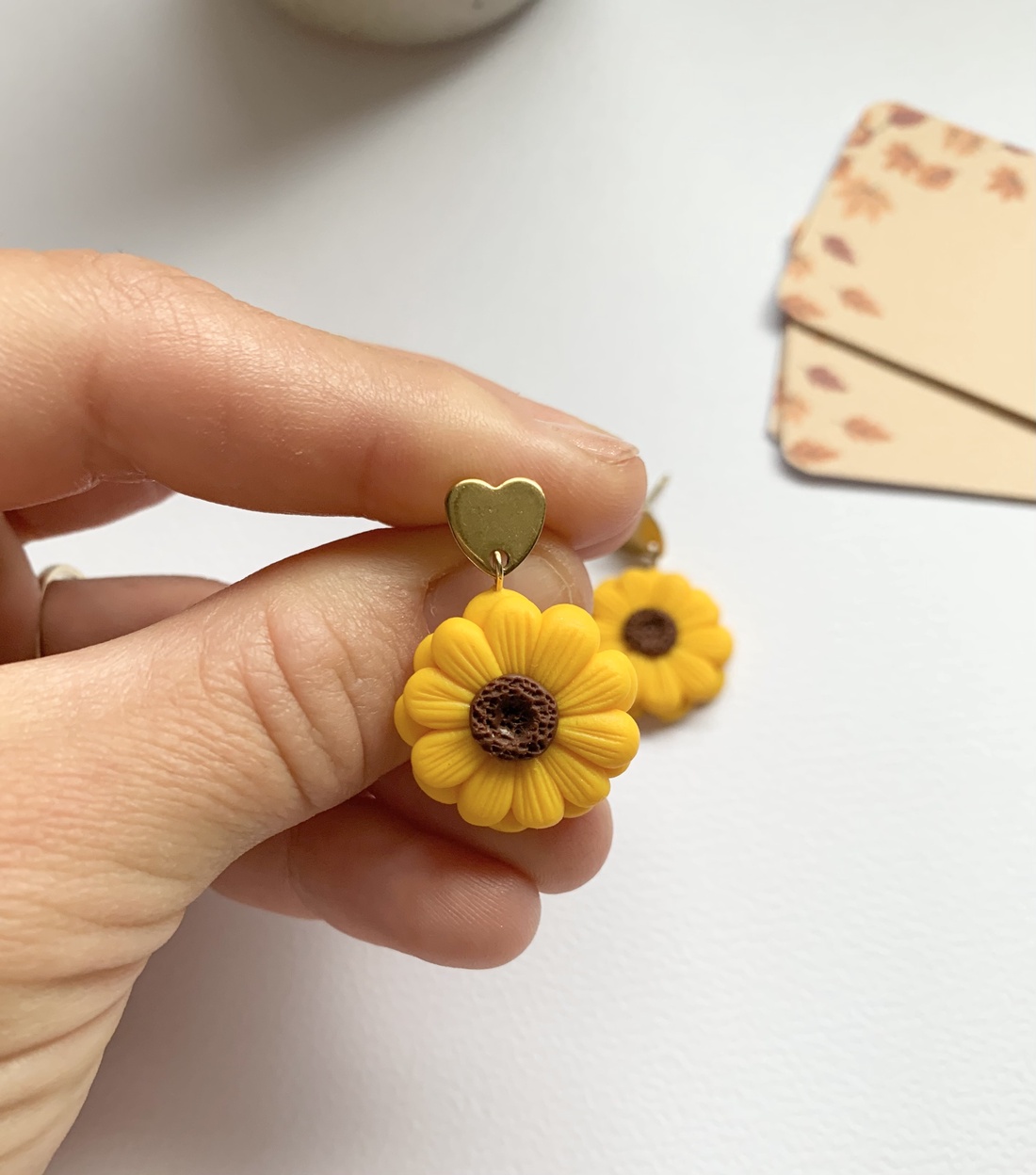 Cercei Sunflowers - bijuterii - cercei - cercei agățați - Artynos.ro