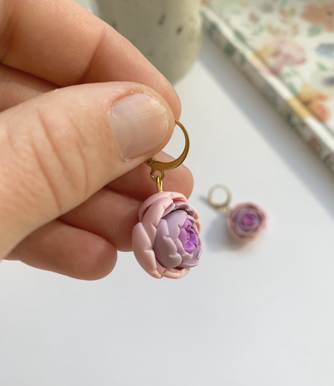 Cercei Pink Flowers - bijuterii - cercei - cercei cu figurine - Artynos.ro