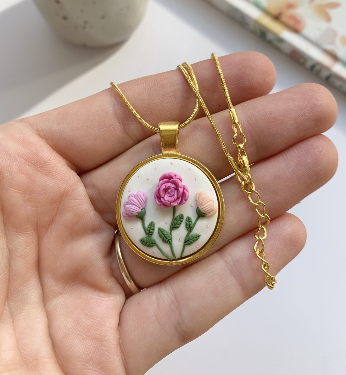 Colier Red Flowers - bijuterii - coliere - pandative - Artynos.ro