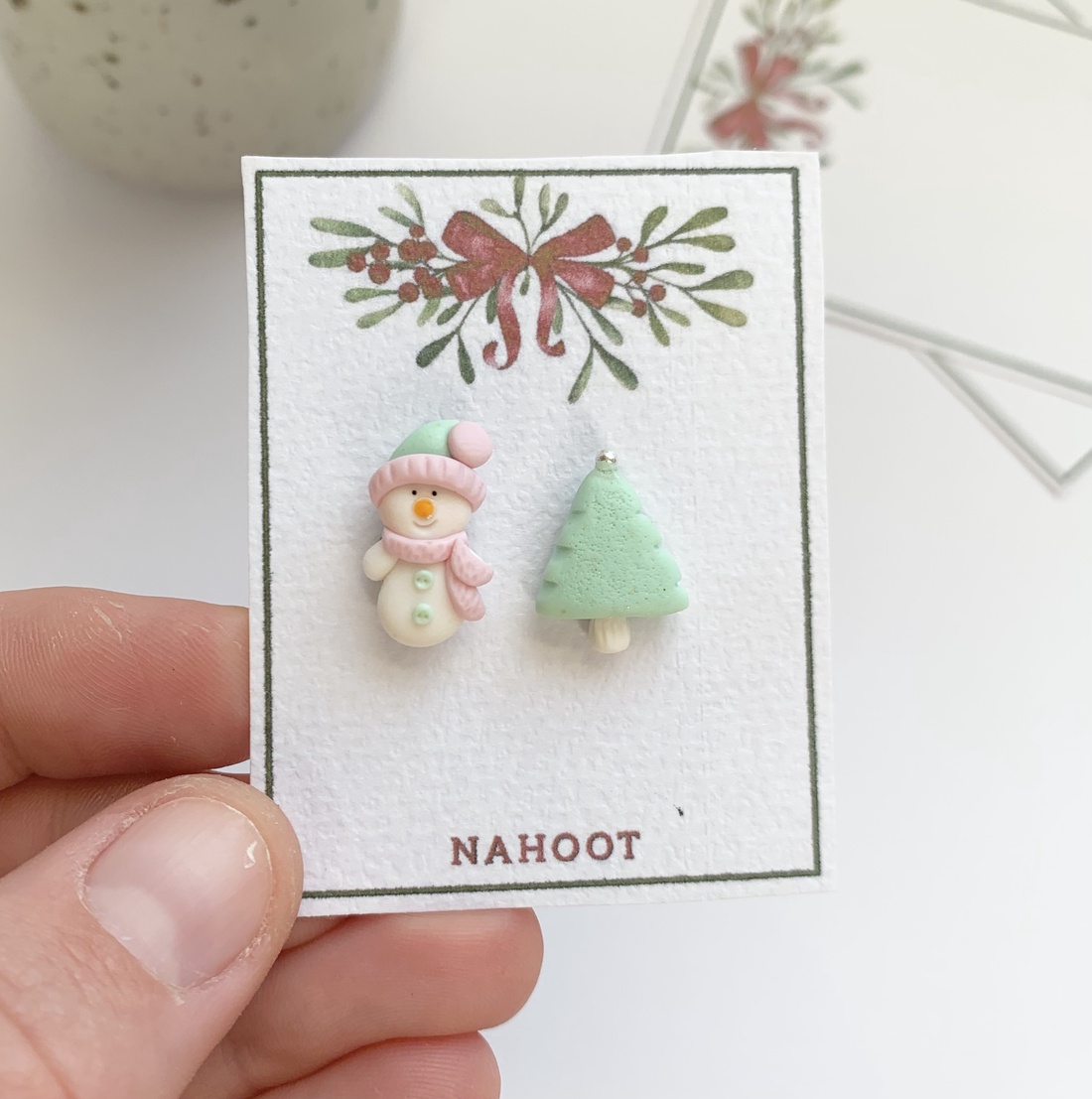 Cercei Om de zapada cu bradut - crăciun - cadouri de moș crăciun - cadouri de moș crăciun - Artynos.ro