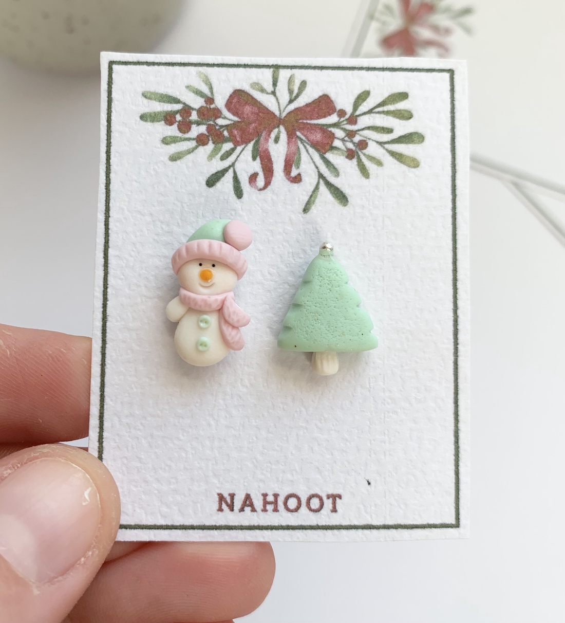 Cercei Om de zapada cu bradut - crăciun - cadouri de moș crăciun - cadouri de moș crăciun - Artynos.ro