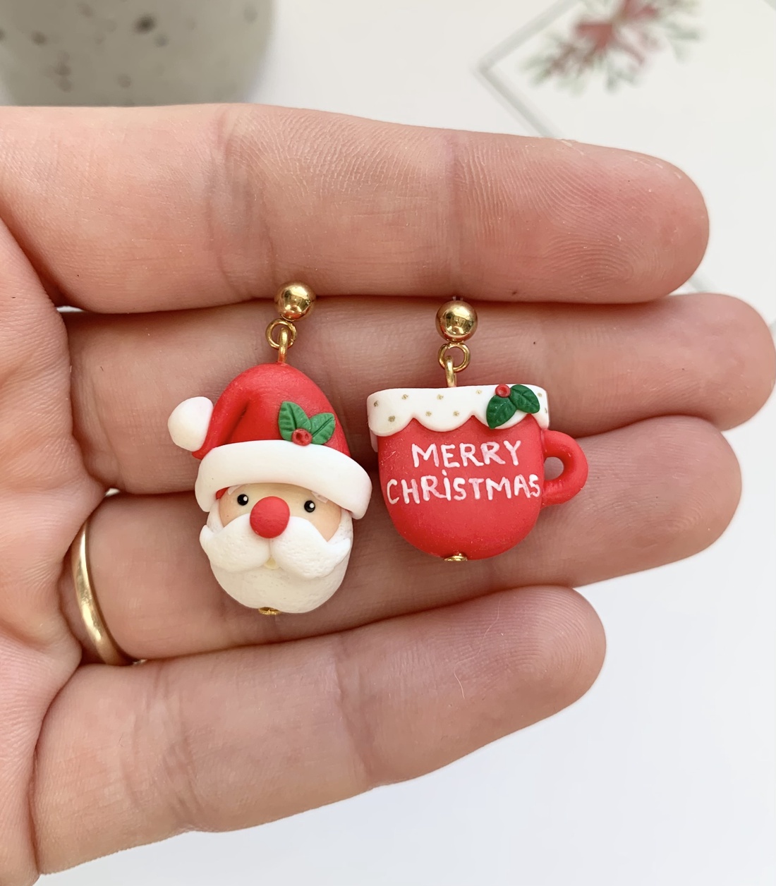 Cercei Mos Craciun - crăciun - cadouri de moș crăciun - cadouri de moș crăciun - Artynos.ro