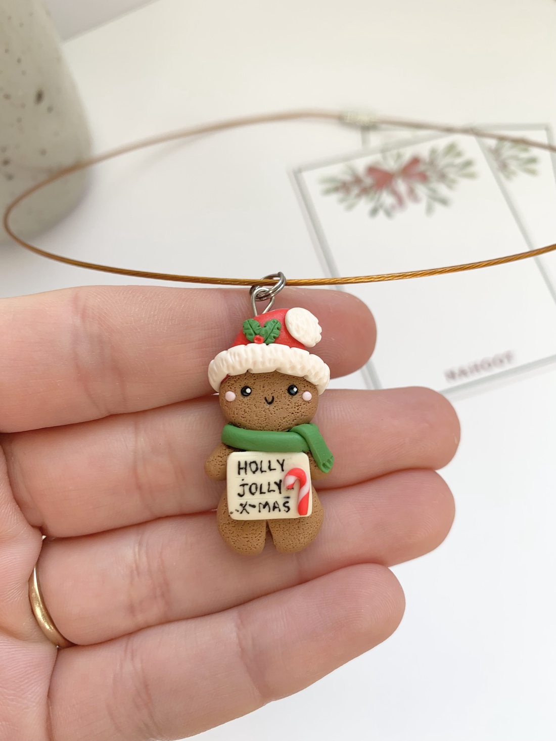 Colier Om de turta dulce - crăciun - cadouri de moș crăciun - cadouri de moș crăciun - Artynos.ro