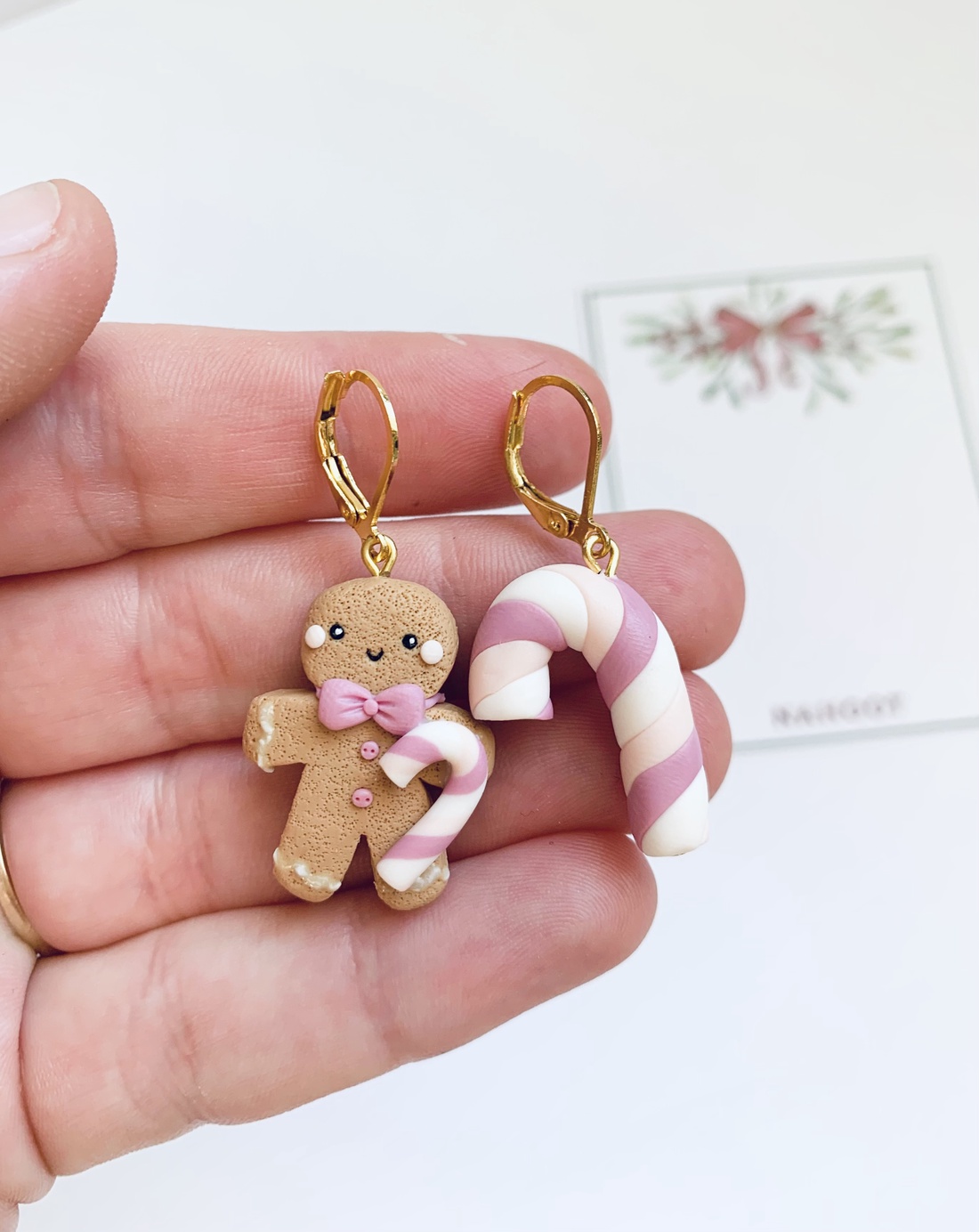 Cercei Om de turta dulce - crăciun - cadouri de moș crăciun - cadouri de moș crăciun - Artynos.ro