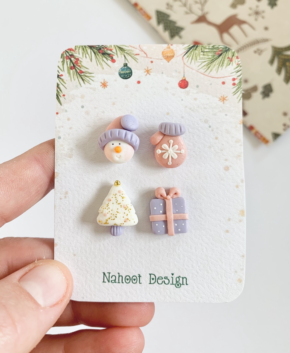  Set cercei Pink Snowman - crăciun - cadouri de moș crăciun - cadouri de moș crăciun - Artynos.ro