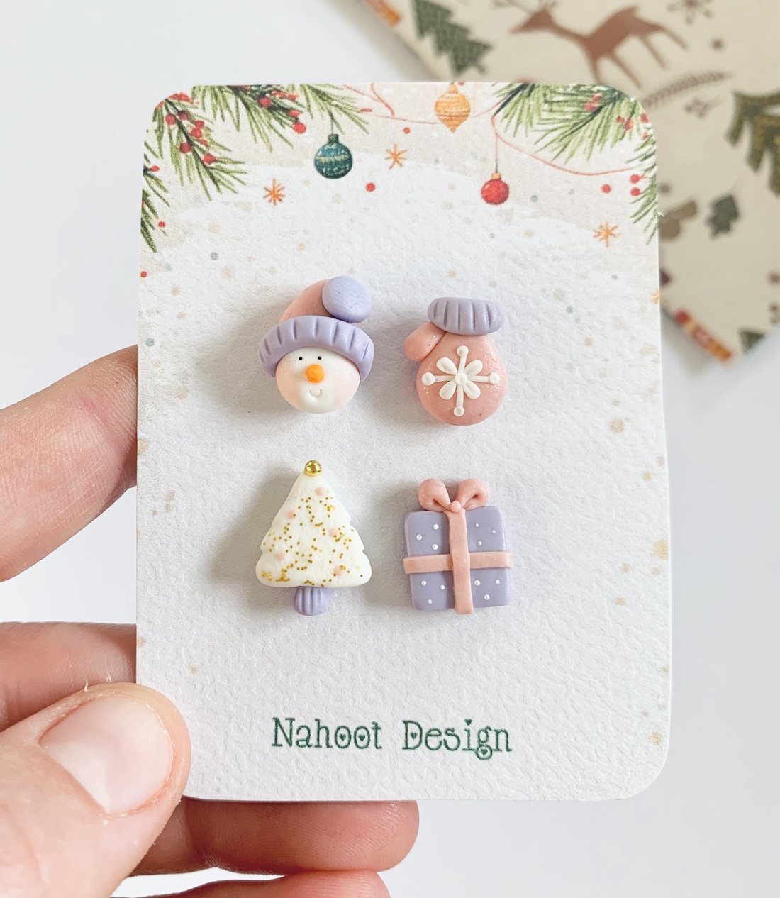  Set cercei Pink Snowman - crăciun - cadouri de moș crăciun - cadouri de moș crăciun - Artynos.ro