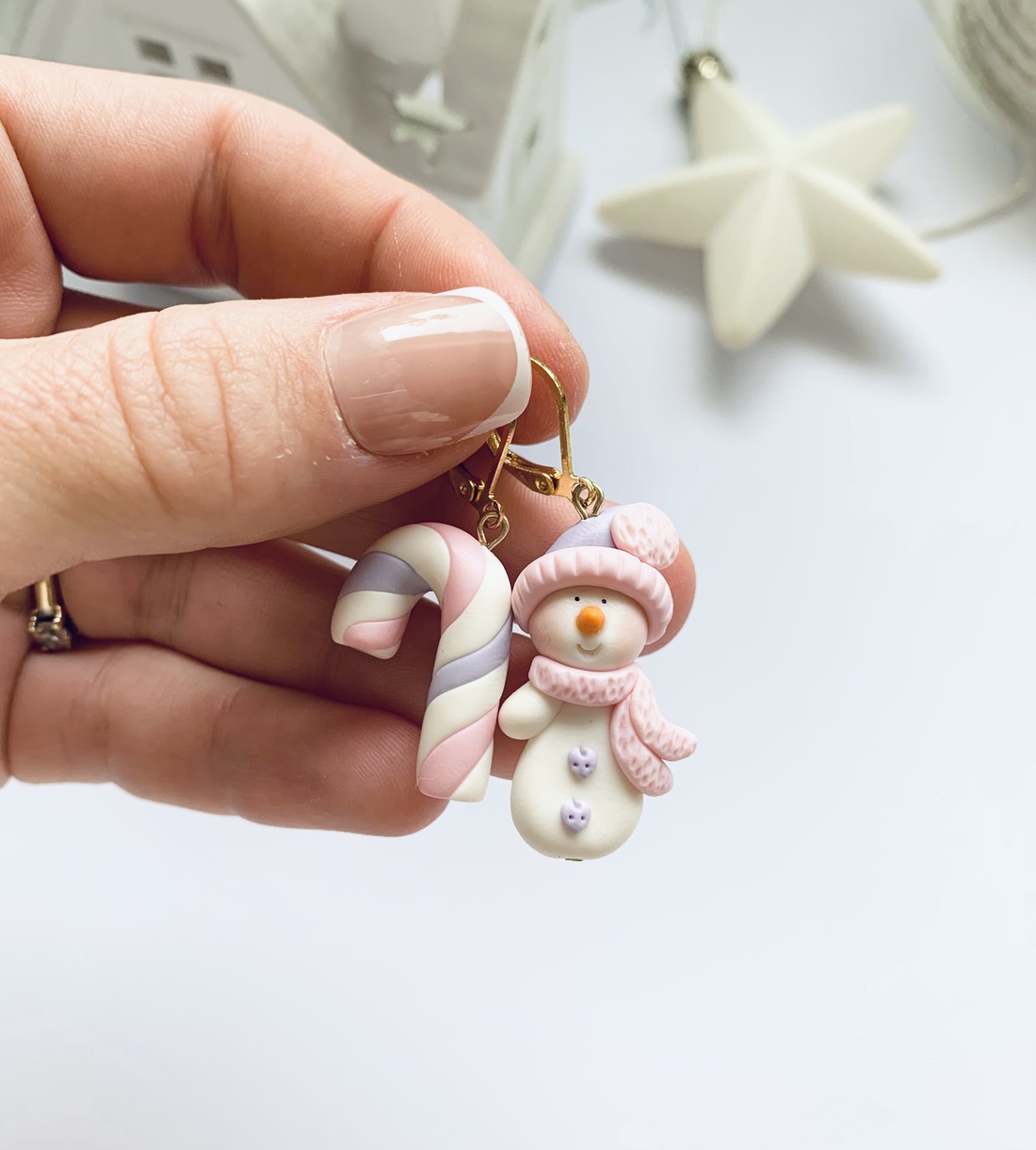 Cercei Om de zapada cu ciubuc - crăciun - cadouri de moș crăciun - cadouri de moș crăciun - Artynos.ro