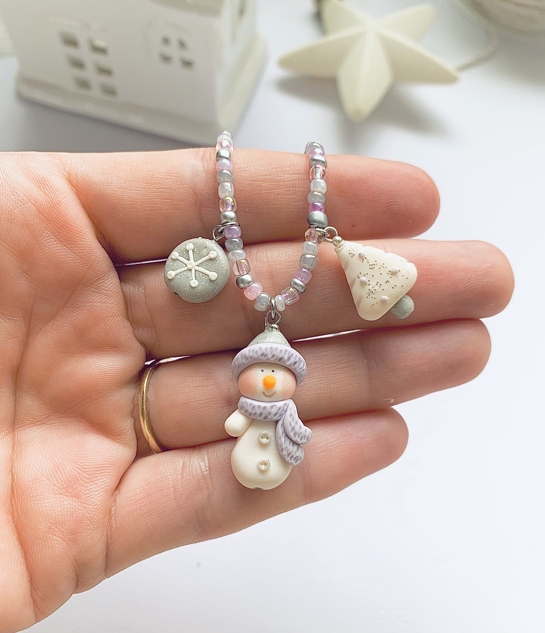 Colier Snowman - crăciun - cadouri de moș crăciun - cadouri de moș crăciun - Artynos.ro