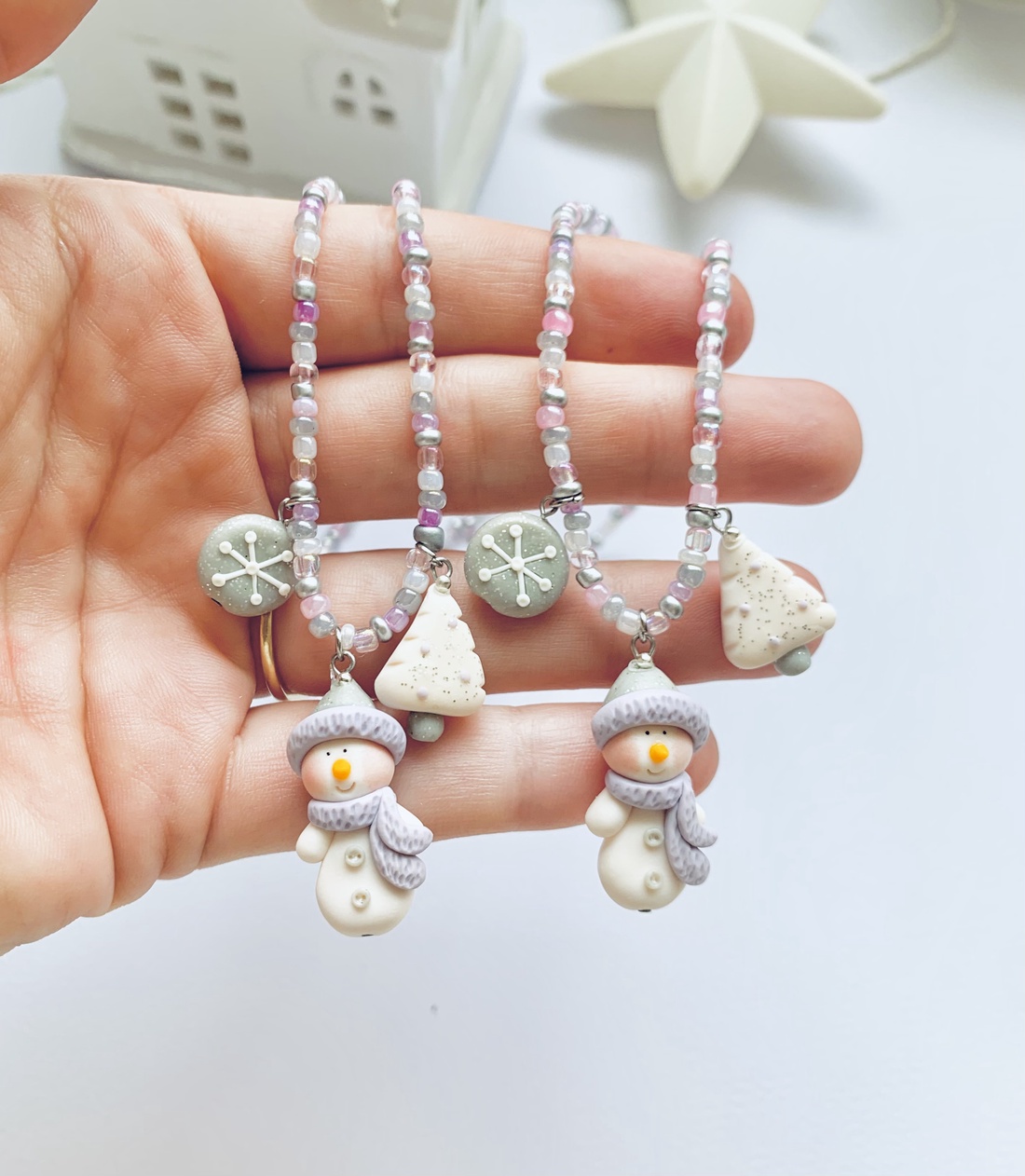 Colier Snowman - crăciun - cadouri de moș crăciun - cadouri de moș crăciun - Artynos.ro