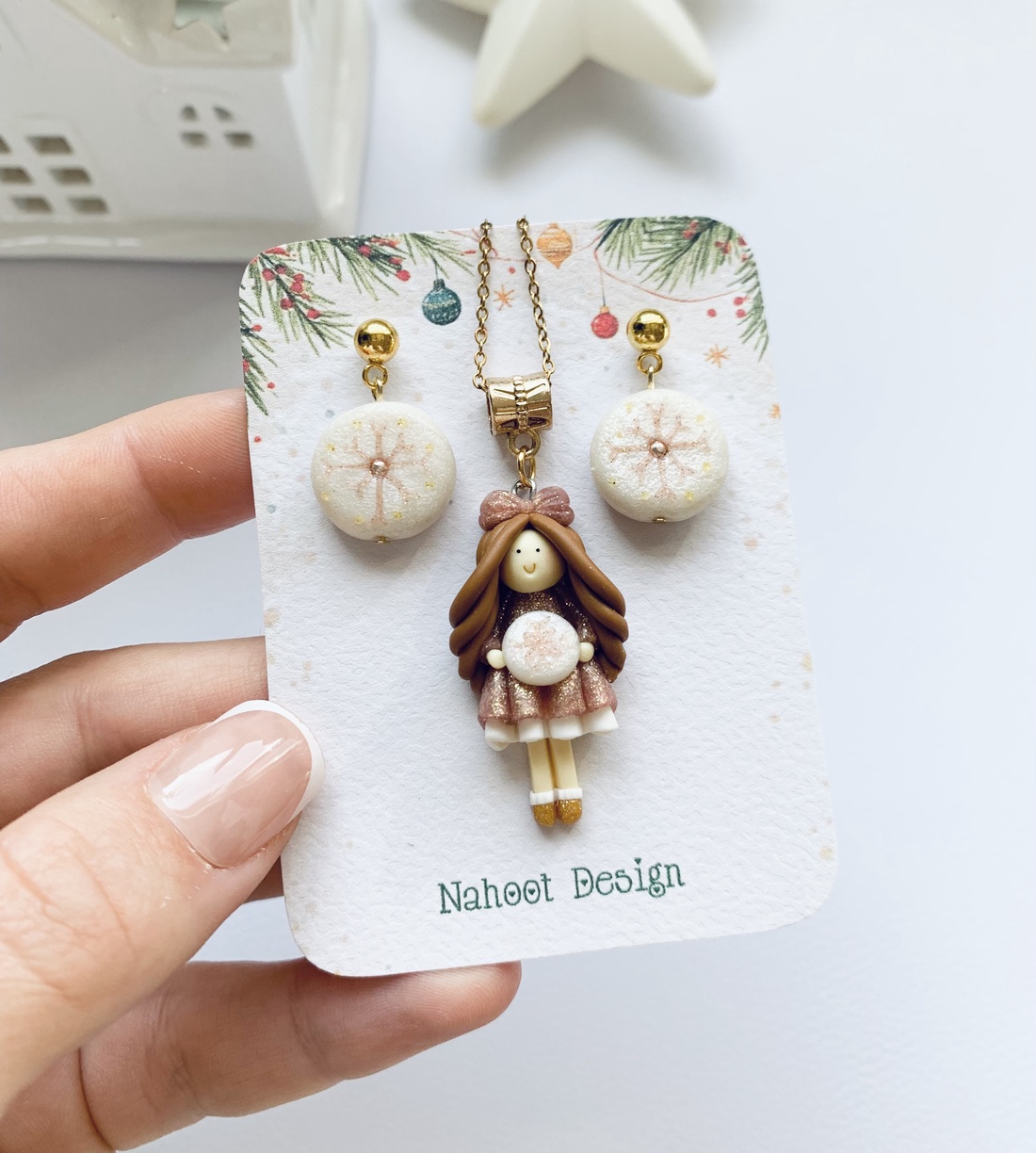  Set cercei si colier Snowflake magic - crăciun - cadouri de moș crăciun - cadouri de moș crăciun - Artynos.ro