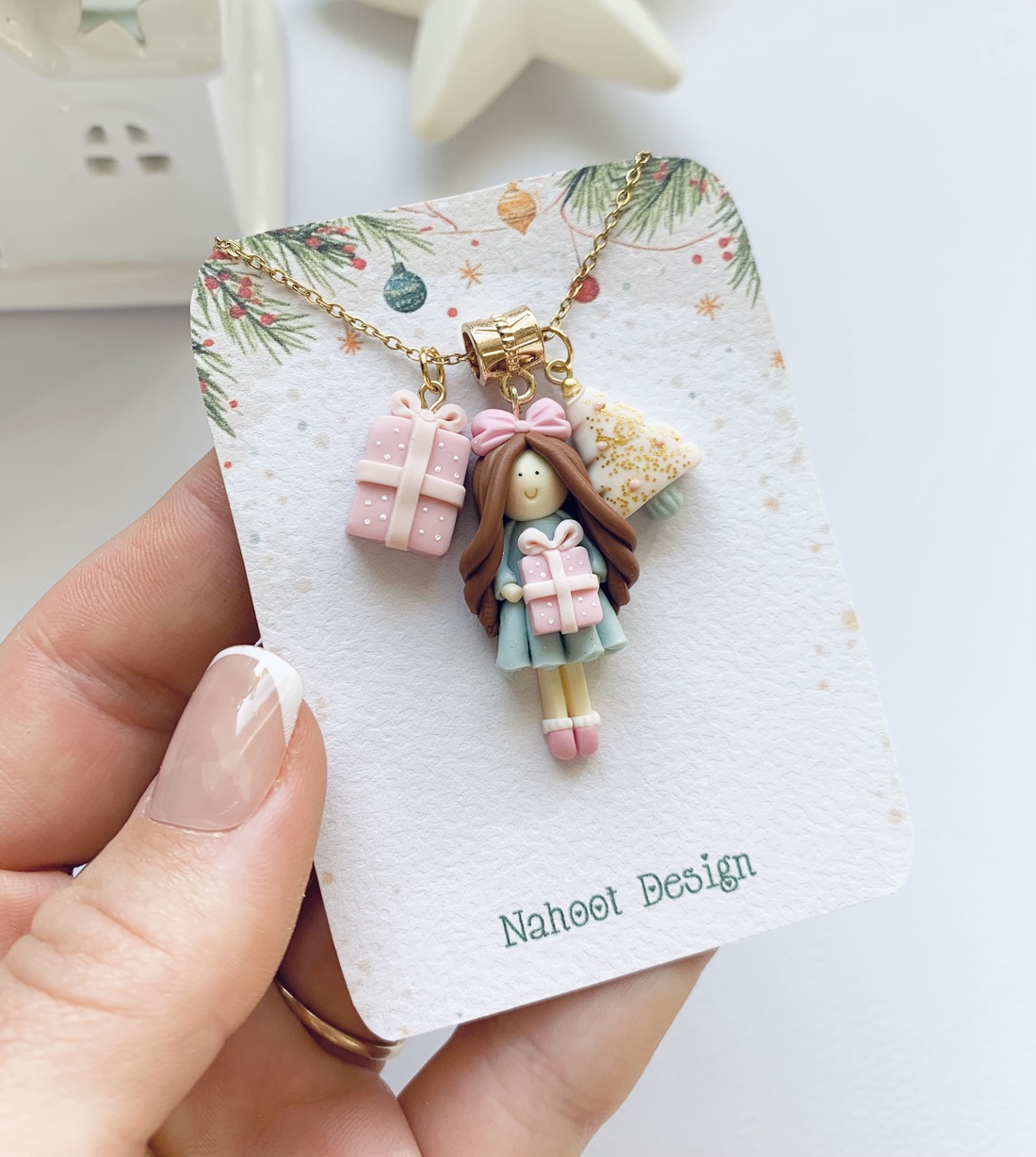 Colier Holly Jolly Christmas - crăciun - cadouri de moș crăciun - cadouri de moș crăciun - Artynos.ro