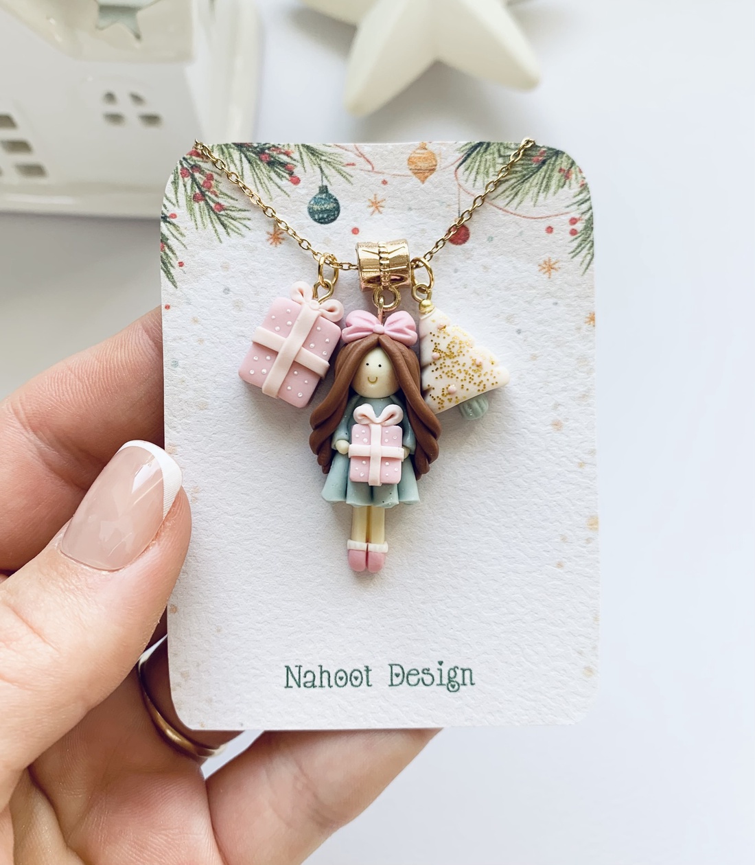 Colier Holly Jolly Christmas - crăciun - cadouri de moș crăciun - cadouri de moș crăciun - Artynos.ro