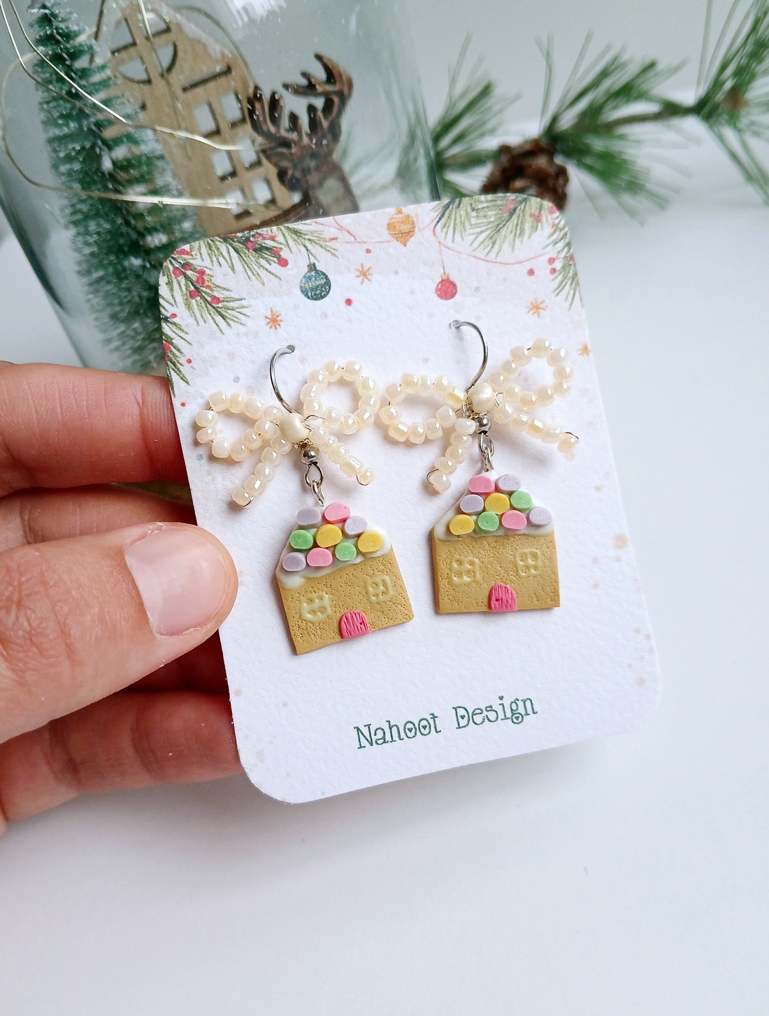 Cercei Casute - crăciun - cadouri de moș crăciun - cadouri de moș crăciun - Artynos.ro