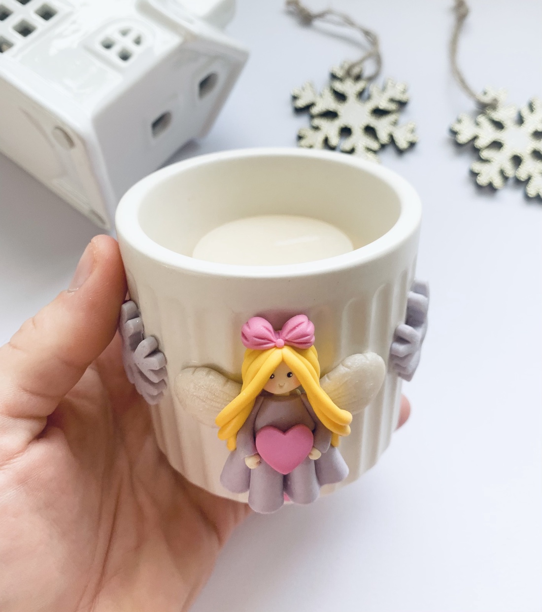 Suport lumanare Angelic Fairy - crăciun - cadouri de moș crăciun - cadouri de moș crăciun - Artynos.ro