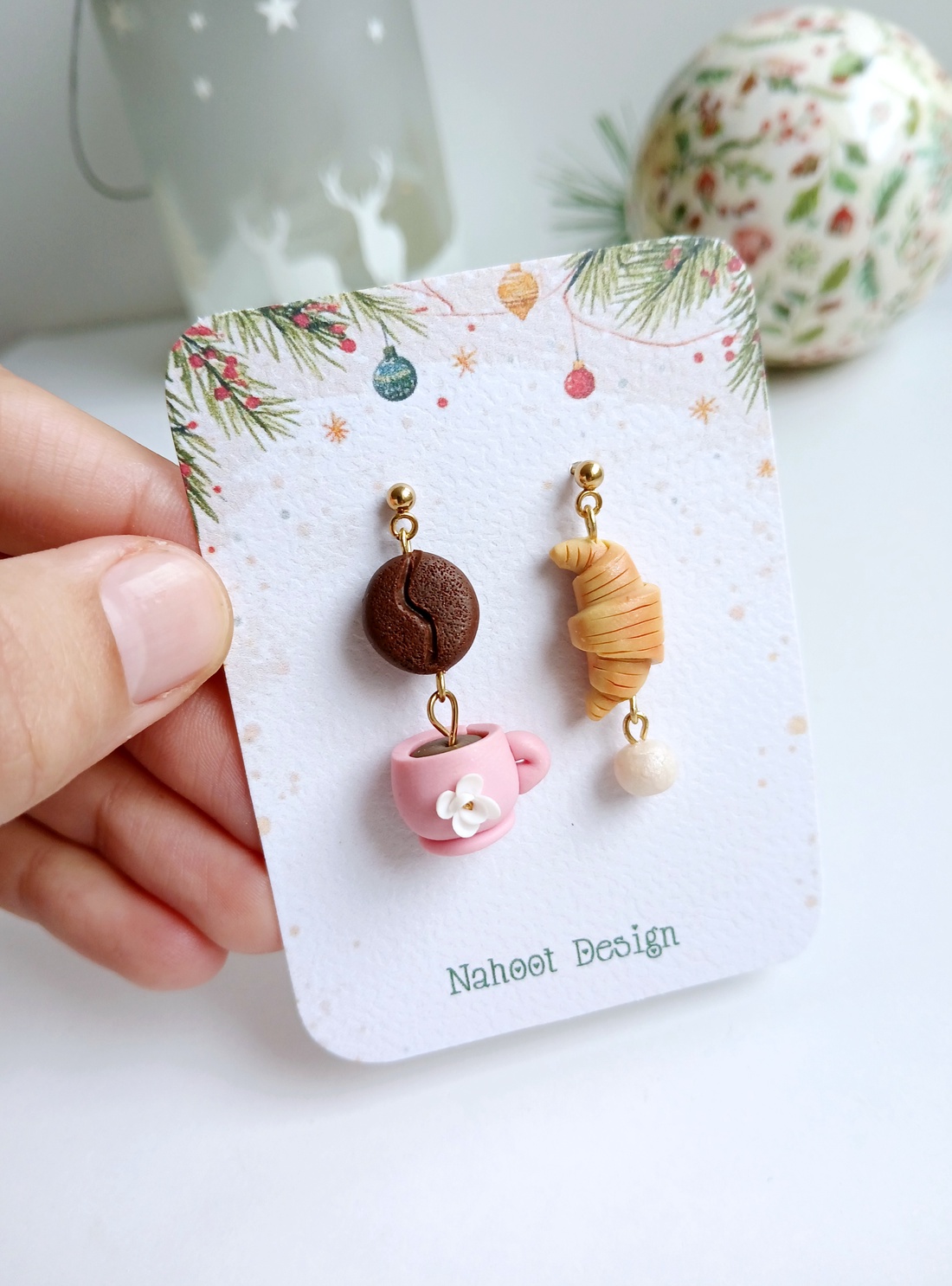 Cercei Coffee - crăciun - cadouri de moș crăciun - cadouri de moș crăciun - Artynos.ro