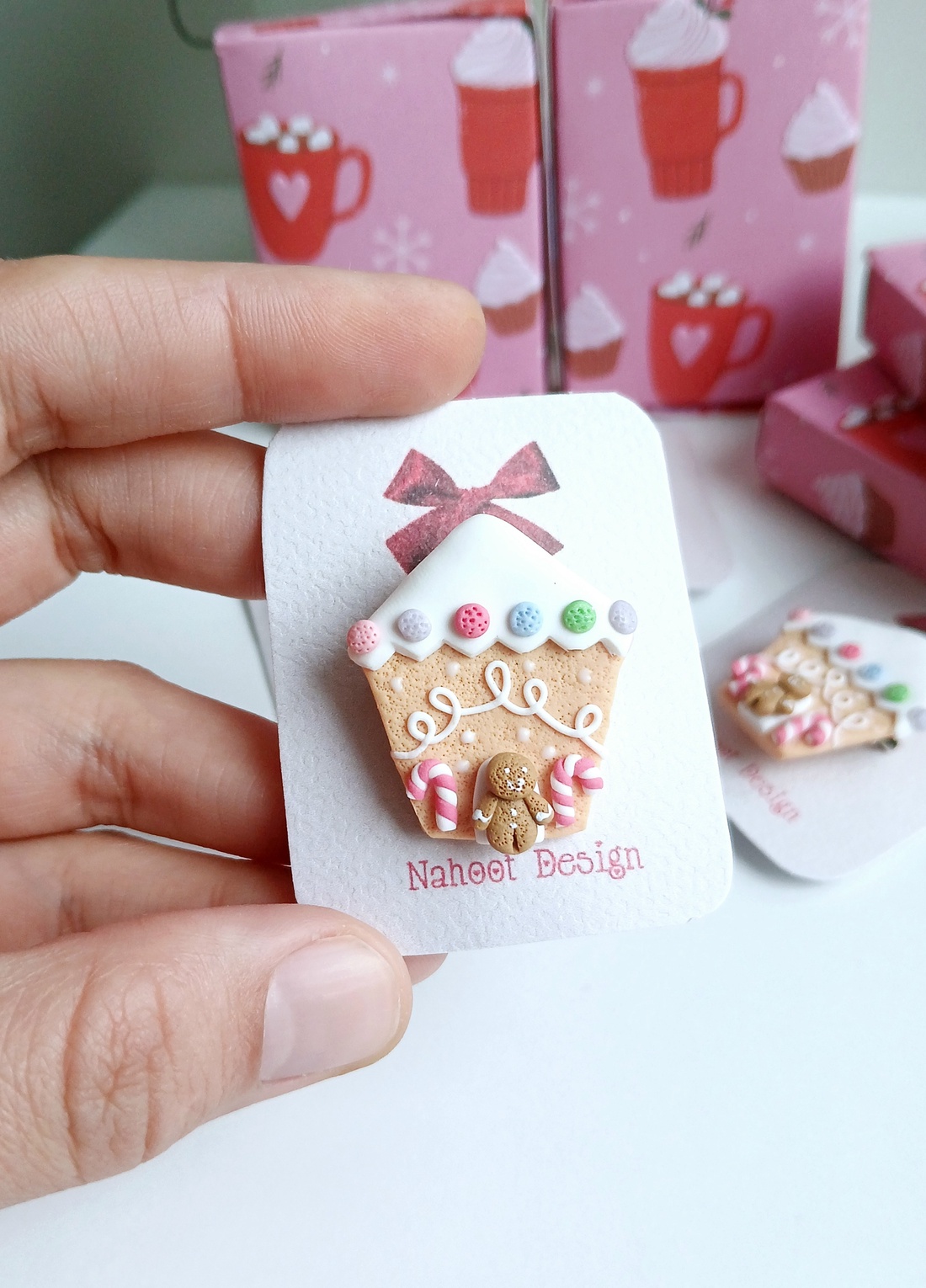 Brosa Gingerbread  - crăciun - cadouri de moș crăciun - cadouri de moș crăciun - Artynos.ro