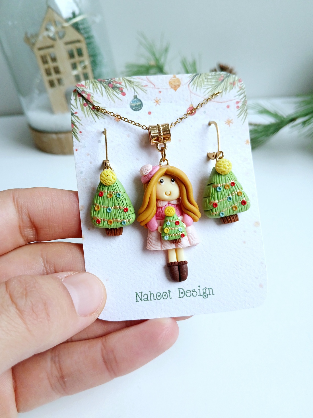  Set cercei si colier  - crăciun - cadouri de moș crăciun - cadouri de moș crăciun - Artynos.ro