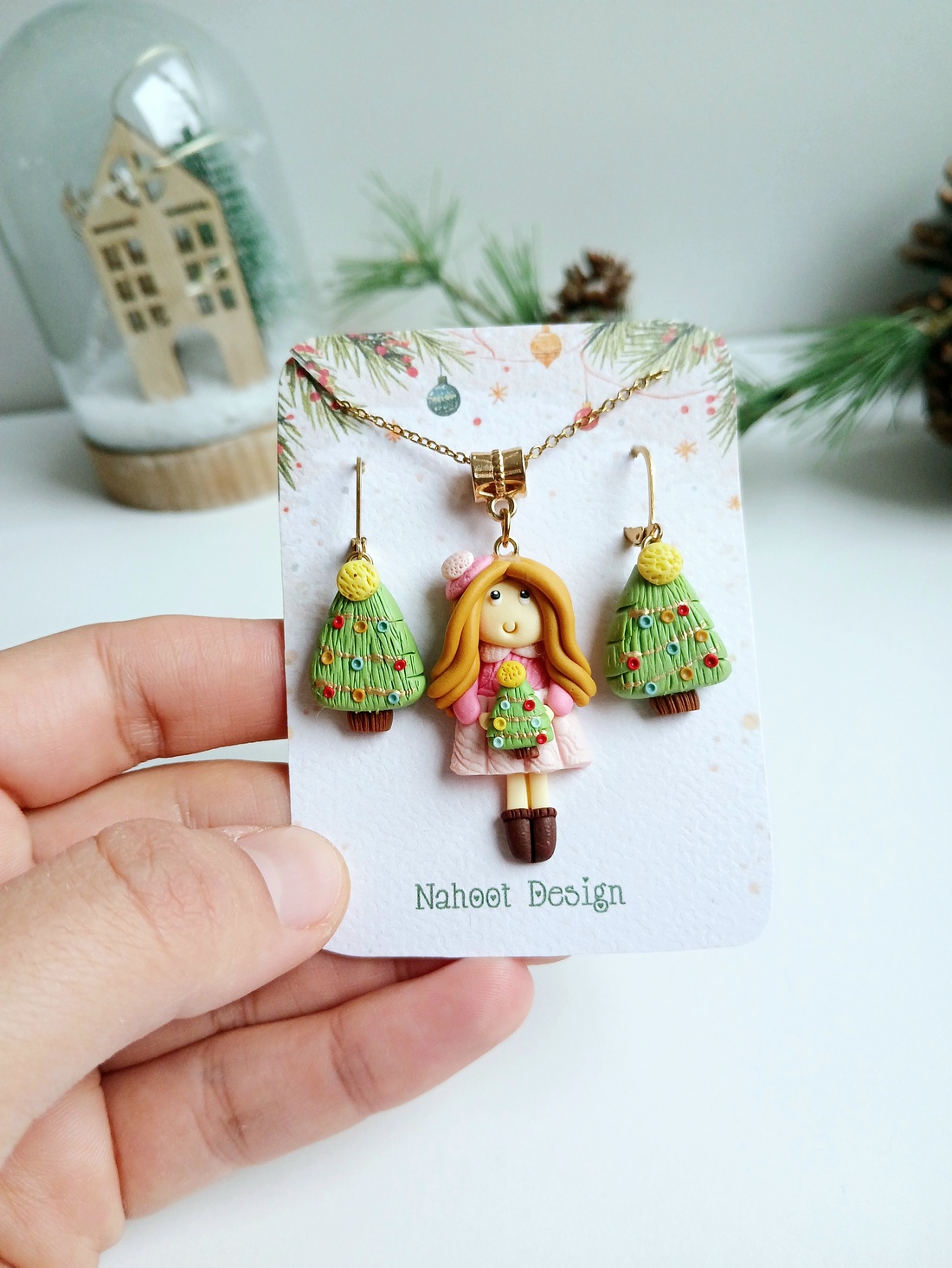  Set cercei si colier  - crăciun - cadouri de moș crăciun - cadouri de moș crăciun - Artynos.ro