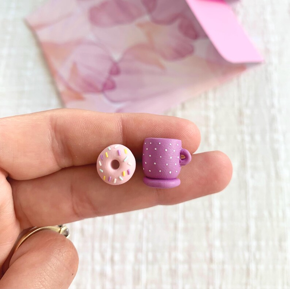 Cercei Donuts Coffee - bijuterii - cercei - cercei cu figurine - Artynos.ro