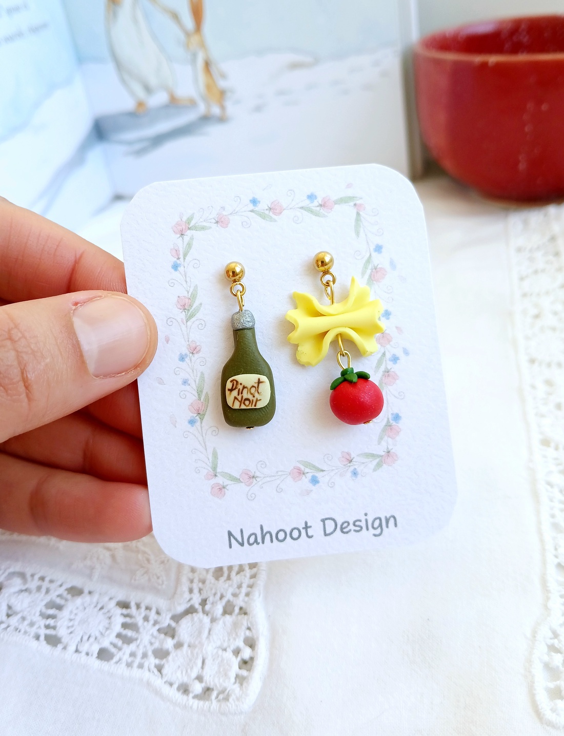 Cercei  Pasta - bijuterii - cercei - cercei cu figurine - Artynos.ro