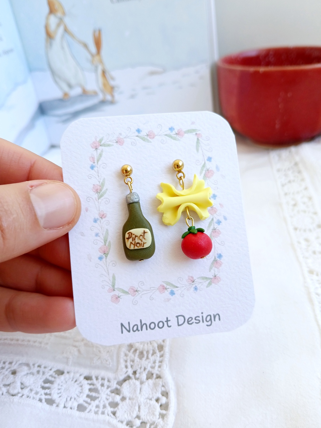 Cercei  Pasta - bijuterii - cercei - cercei cu figurine - Artynos.ro