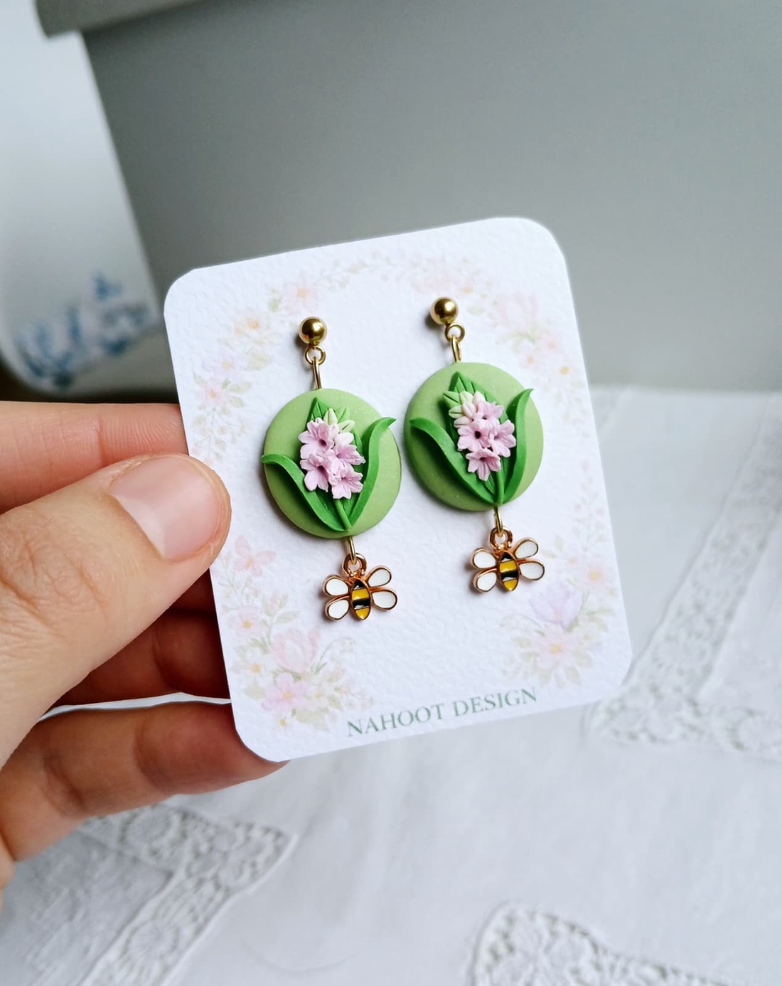 Cercei Zambile - bijuterii - cercei - cercei cu figurine - Artynos.ro