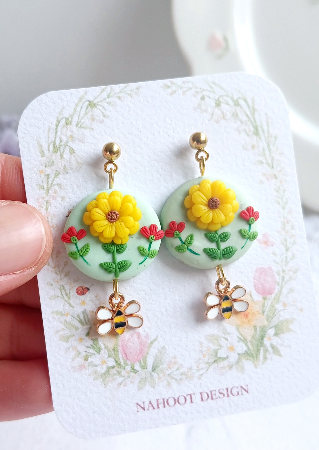 Cercei Sunflower - bijuterii - cercei - cercei cu figurine - Artynos.ro