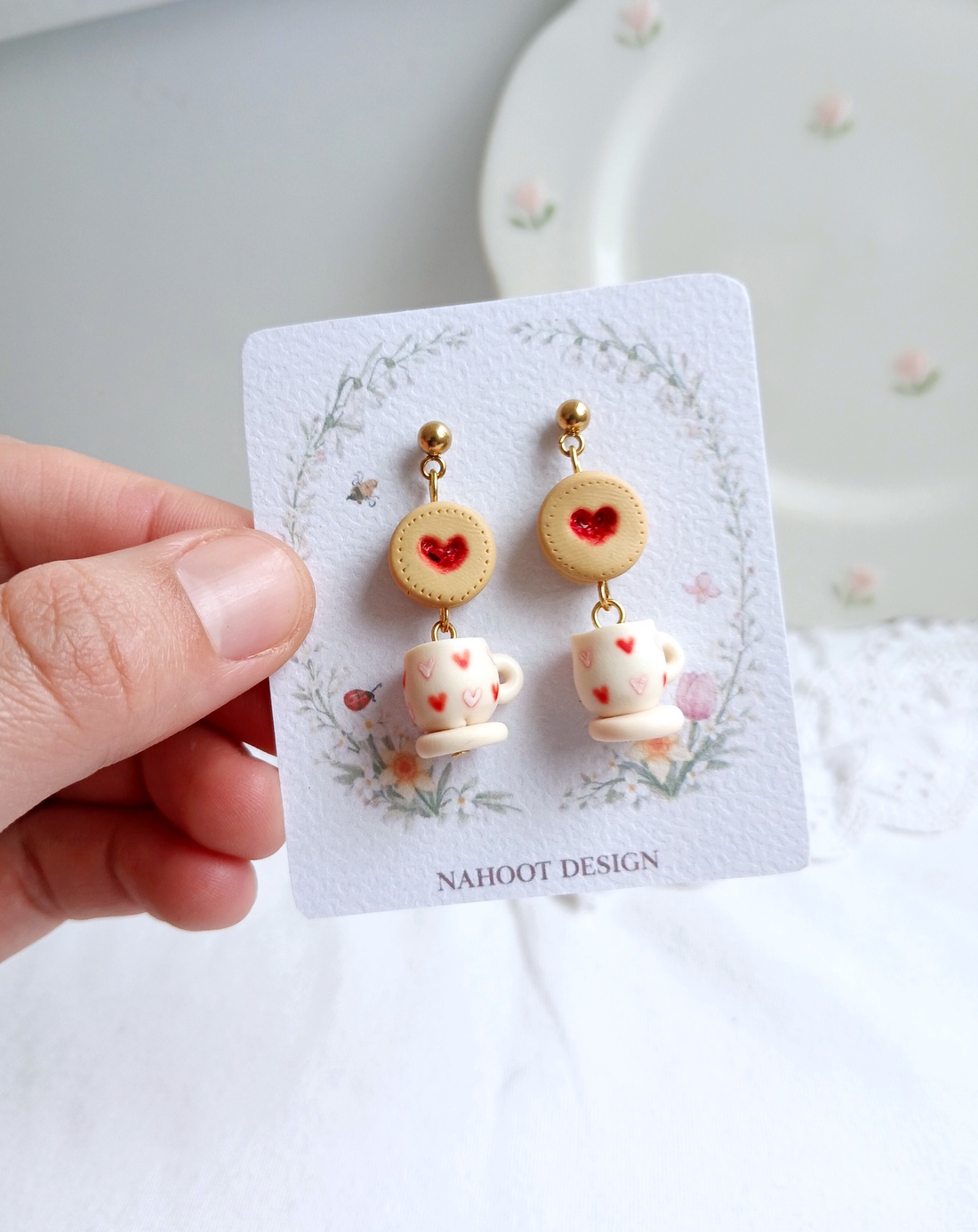 Cercei Biscuit - bijuterii - cercei - cercei cu figurine - Artynos.ro